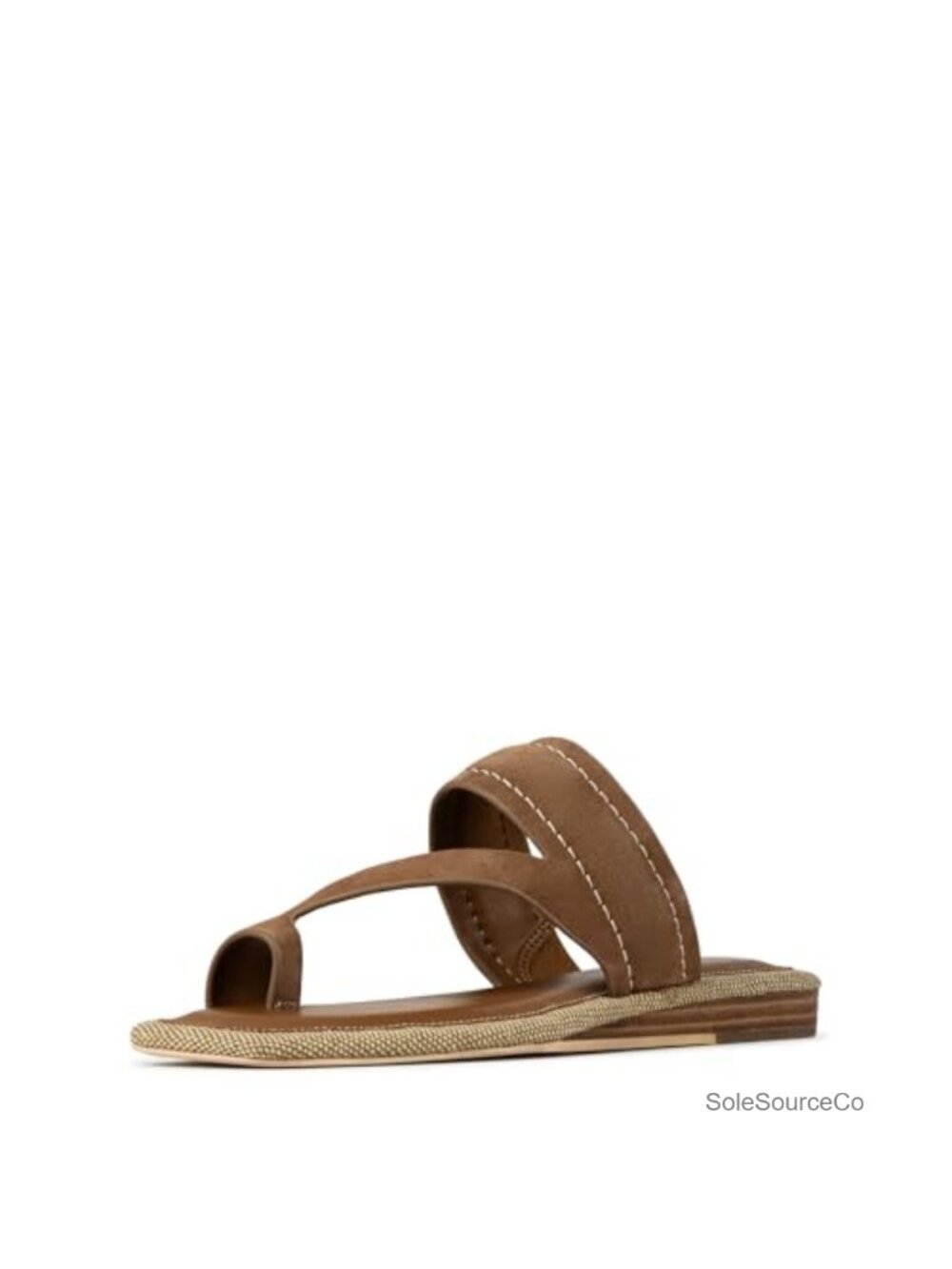 Suede Asymmetrical Mini Wedge Sandals Slip On Casual Toe Ring
